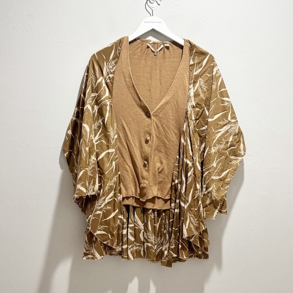 ANTHROPOLOGIE KNITTED & KNOTTED Women’s Brown Recall The Willow Cardigan Size XS - Picture 2 of 13